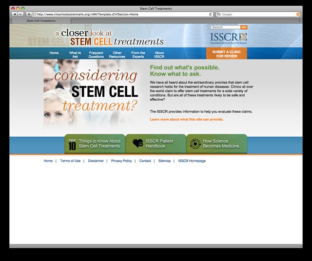 ISSCR Launches Web Site to Provide Information on Stem Cell Treatments