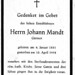 Totenzettel Mandt, Johann â  10.04.1958