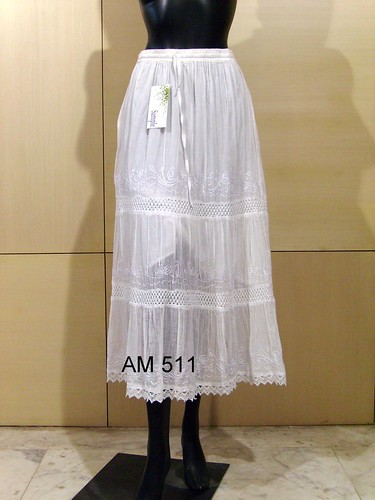 KE-020 white long skirt  in tier