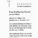 Totenzettel Kissel, Katharina geb. Paffrath â  16.11.1964