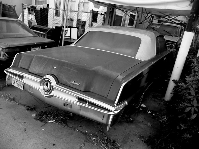 Saturday Evening in Hollywood 1966 Chrysler Imperial Convertible B W II
