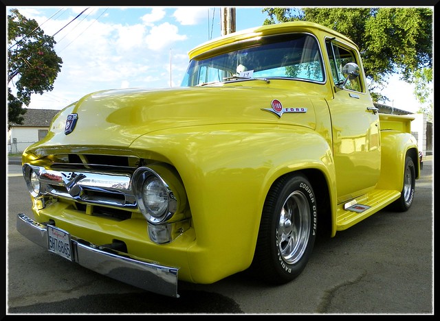 A beautiful 1956 Ford F100 pickup truck at the July 2010 Aero Dogs Cruise 