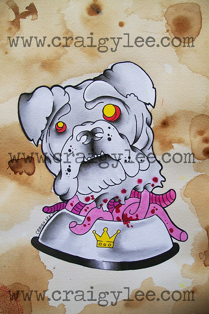 old school bulldog tattoo design wwwcraigyleecom copyright craigy lee
