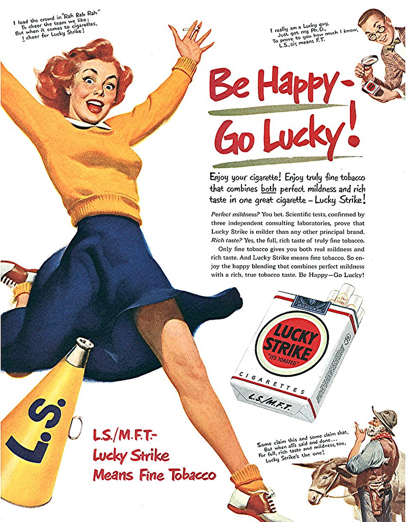  О пользе курения. Сигареты вместо диеты! Реклама 30-50-х. 