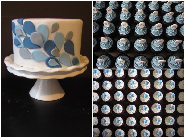 Blue and Grey Wedding Cupcakes