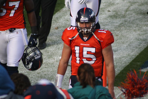 Tim Tebow approching the tunnel to the locker room ..