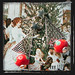 LNRONA orecchini rossi argento albero di natale lampwork red silver christmas tree earrings 1129