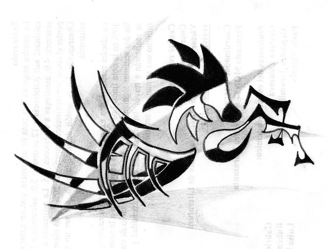 caballo tribal tattoo sketch