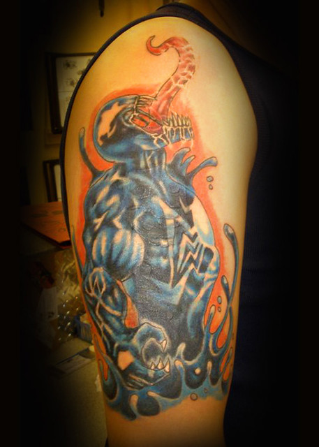 Venom Tattoo cover up of old