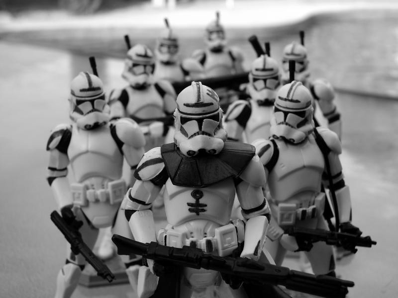 Clone troops B&W