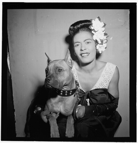 [Portrait of Billie Holiday and Mister, Downbeat, New York, N.Y., ca. Feb. 1947] (LOC)
