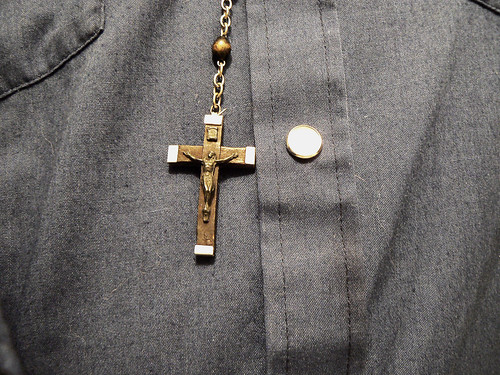 Rosary on Cowboy Shirt