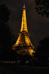 Eiffel Tower in Paris, France at night