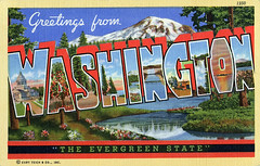 Washington Large Letter Postcards
