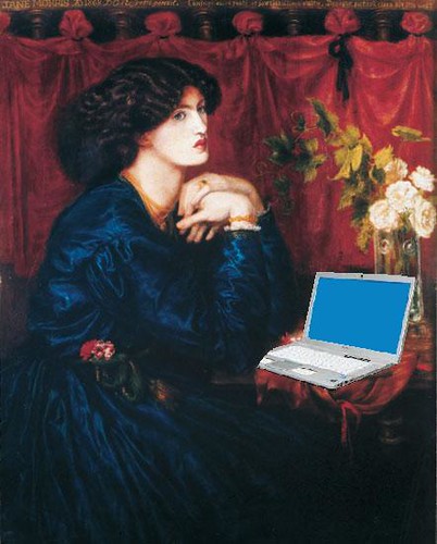 Jane Morris Blogging, after Dante Gabriel Rossetti
