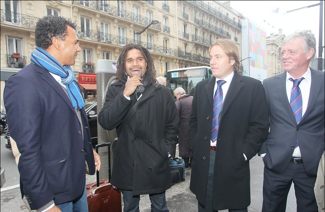 Ruud Gullit Christian Karembeu Rob Witschge en Johnny Rep in Paris