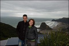 Me and Magdalena in front of Piha Beach
