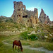 Grazing Horse & Ruins, Capadocia Turkey [Lightroom 3 - Redux]