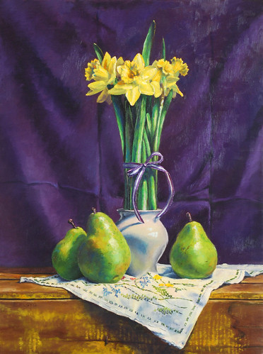 20100406 Daffodils and Pears 24x18