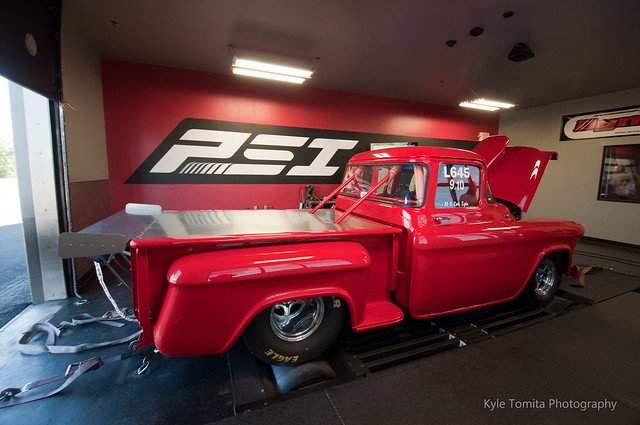 Pro Stock 1956 Chevy Truck on dyno at PSI