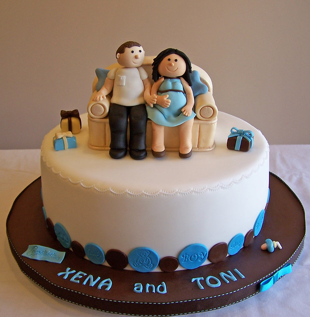 baby shower cake pregnant couple this is a repeat design of a cake i ...