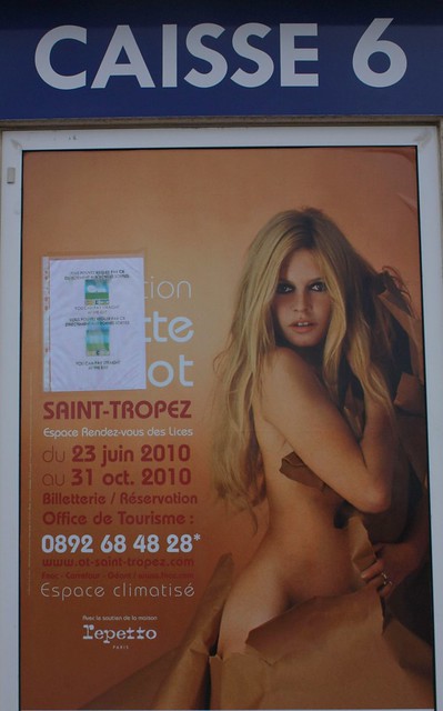Advert for Brigitte Bardot exhibition in StTropez