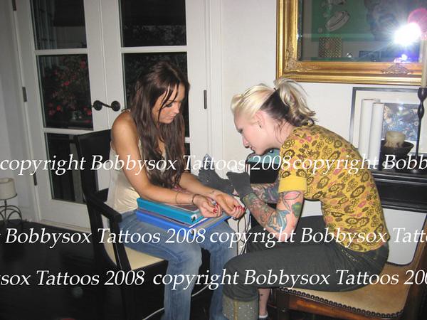 Lindsay Lohan's wrist tattoo the word live as in living la vida loca 