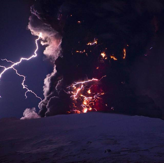 Lightning, Eyjafjallajökull Eruption, Iceland