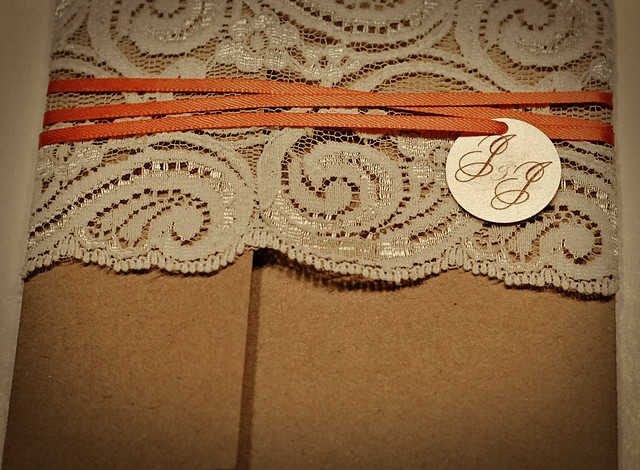 Lace Recycled Wedding Invitations Invitation samples for Jennifer and Jason