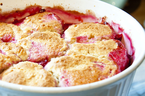 cherry cobbler - just out of the oven