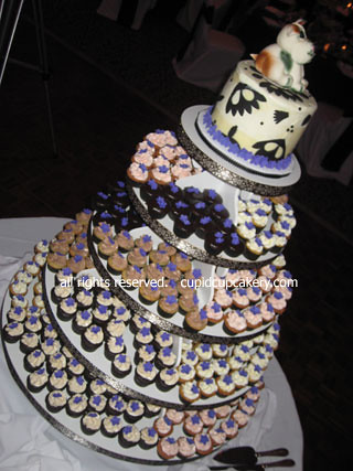 Black White Purple Wedding Cupcakes by Cupid Cupcakery