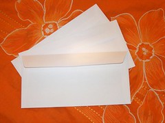 white envelopes on orange