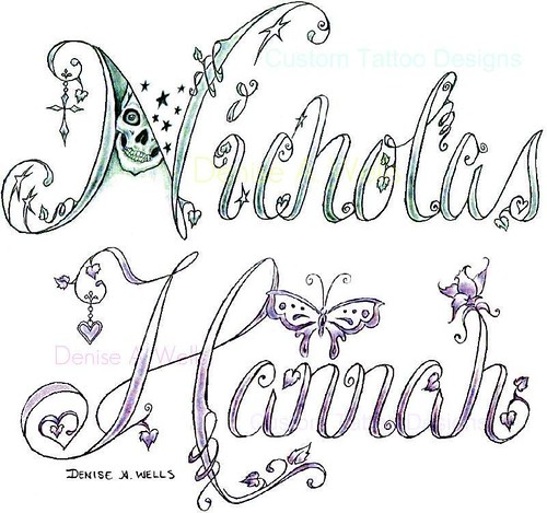 Name Tattoo Designs by Denise A Wells