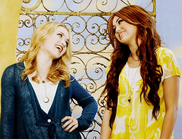 Emily Osment and Miley Cyrus Lilly Truscott and Miley Stewart funny 