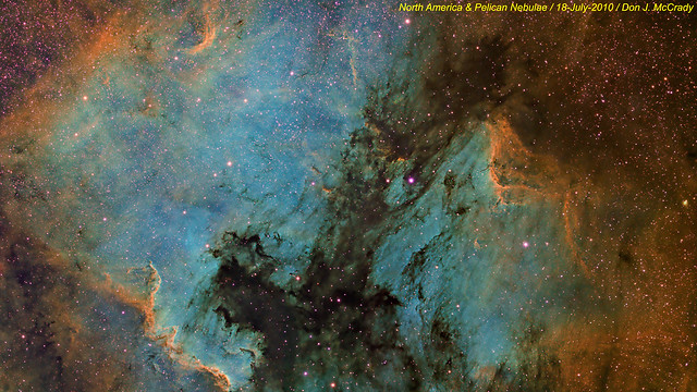 North America and Pelican Nebulae (narrowband)