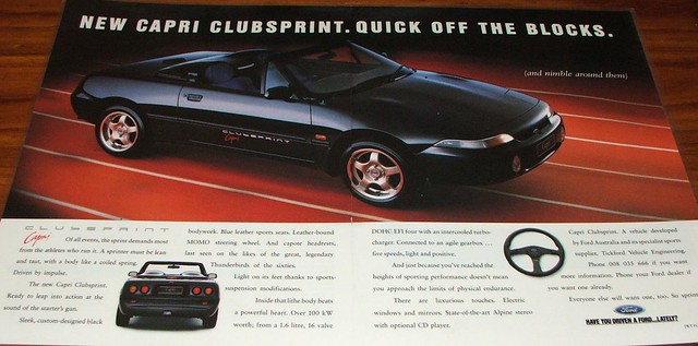 1993 Ford Capri Clubsprint Tickford Ad