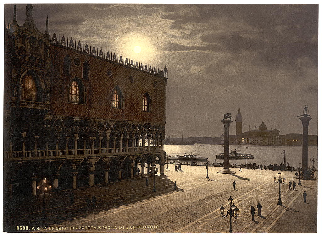 [Piazzetta and San Georgio by moonlight, Venice, Italy] (LOC)