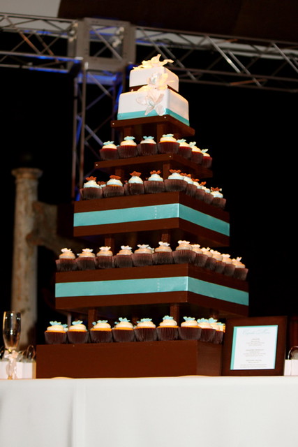 Tiffany Blue Brown Cupcake Tower Here is a cupcake tower with my new 
