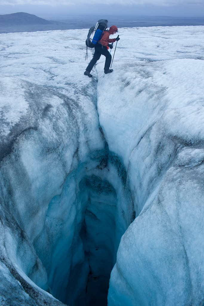 Crossing the HofsjÃ¶kull glacier, Iceland