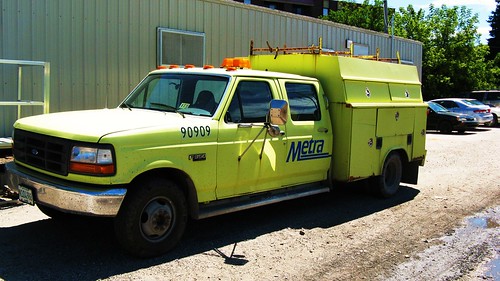 Metra M.O.W utility truck. Morton Grove Illinois. Wednsday, August 11th, 2010. by Eddie from Chicago