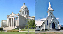Image of Oklahoma capitol and church