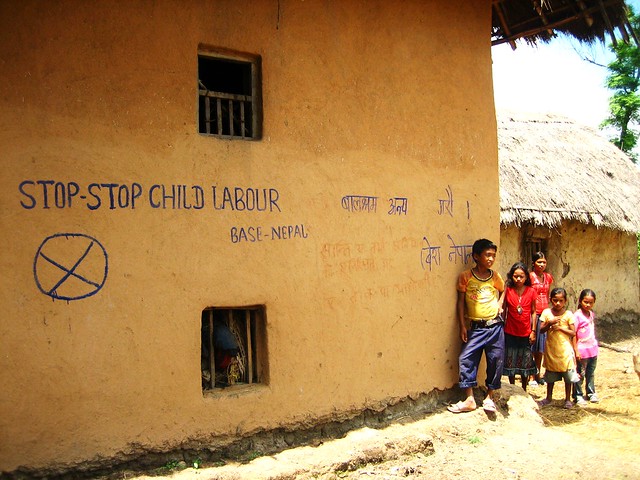 Stop Child Labor Graffiti Backward Society Education BASENEPAL has 