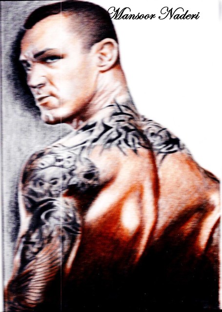 A sketch of Randy Orton with his new tattoos Sketch by Mansoor Naderi