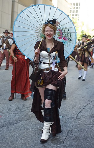 Steampunk Lady in the 2010 Dragon*con Parade