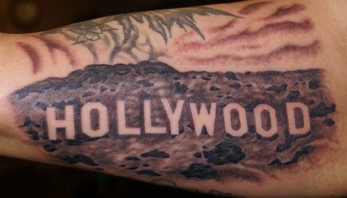 Hollywood sign tattoo