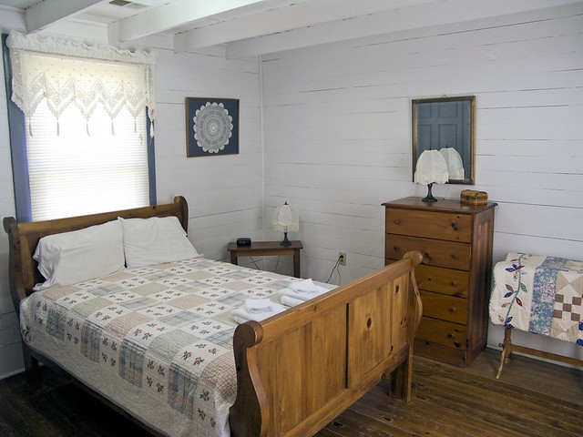 This is a handicapped-accessible one-bedroom cabin at Chippokes Plantation State Park 