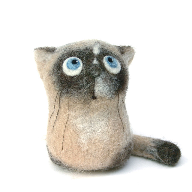 Mel, the Siamese Kitten - felt art toy