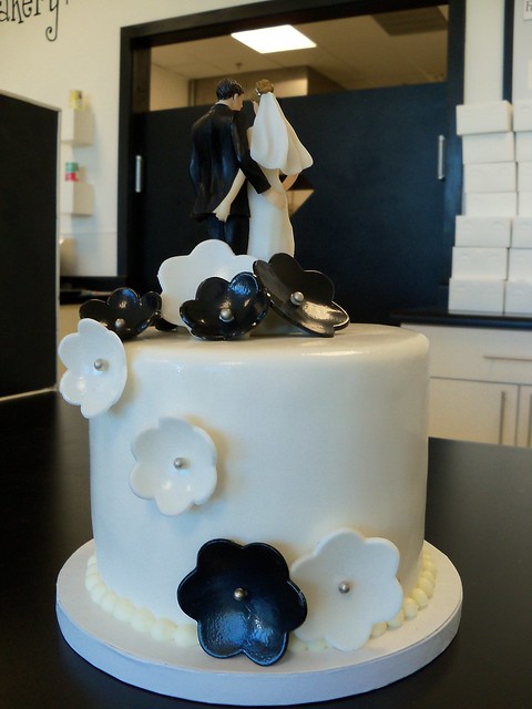 Black and White wedding tower topper cake BRIDE AND GROOM TOPPER FROM 
