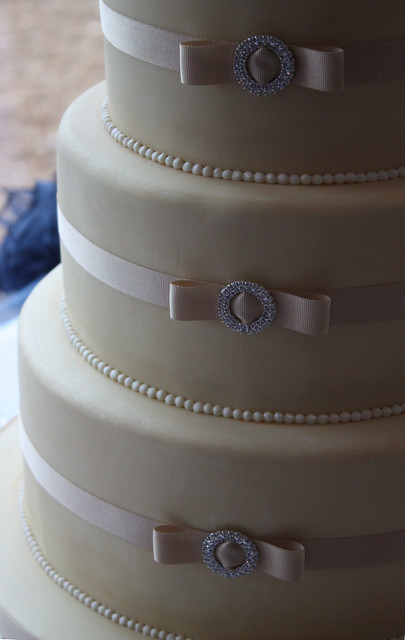 Champagne Gold Wedding Cake detail The cake was handpainted with a light 