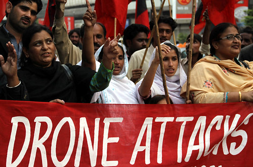 People in Pakistan protesting against United States military and intelligence drone attacks that have killed many civilians in the so-called war on terrorism. The attacks have escalated under the Obama administration. by Pan-African News Wire File Photos